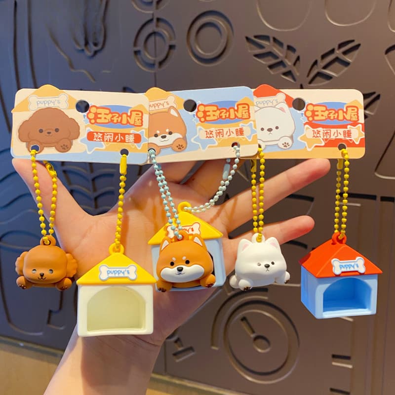 Chaveiro Original de Casal Shiba Inu, Pingente de Pelúcia de Cachorrinho para Bolsa, Acessório de Moda Fofo, Presente de