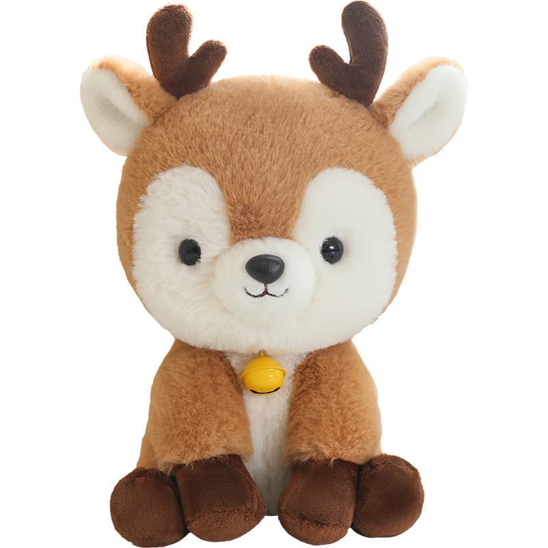 Bonito dos desenhos animados sino veado boneca natal Elk Ragdoll companheiro das crianças travesseiro brinquedo de pelúc