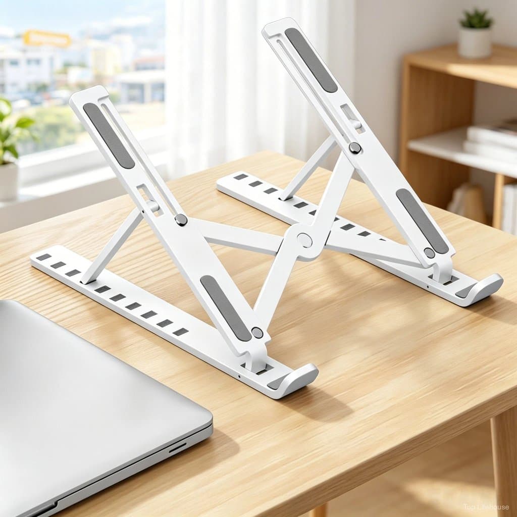 1 Pc Suporte para Notebook Ajustável Ergonômico Preto e Branco Dobrável Melhor Resfriamento Postura