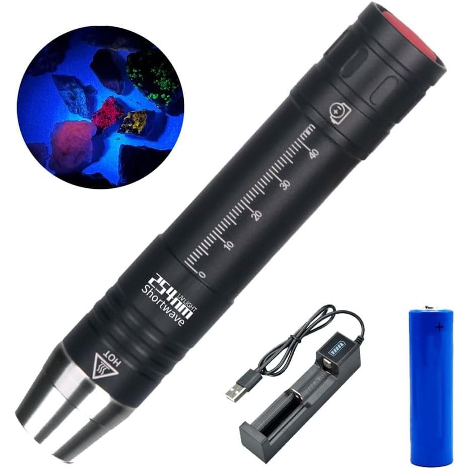 Lanterna LED UVC de Onda Curta 254nm, Lanterna UV SW, Fósforo de Minerais Fluorescentes, Lanterna LED para Detecção de S