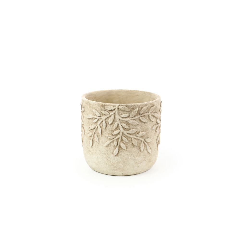 Cachepot Cimento 14x14x13cm Marrom Cromus