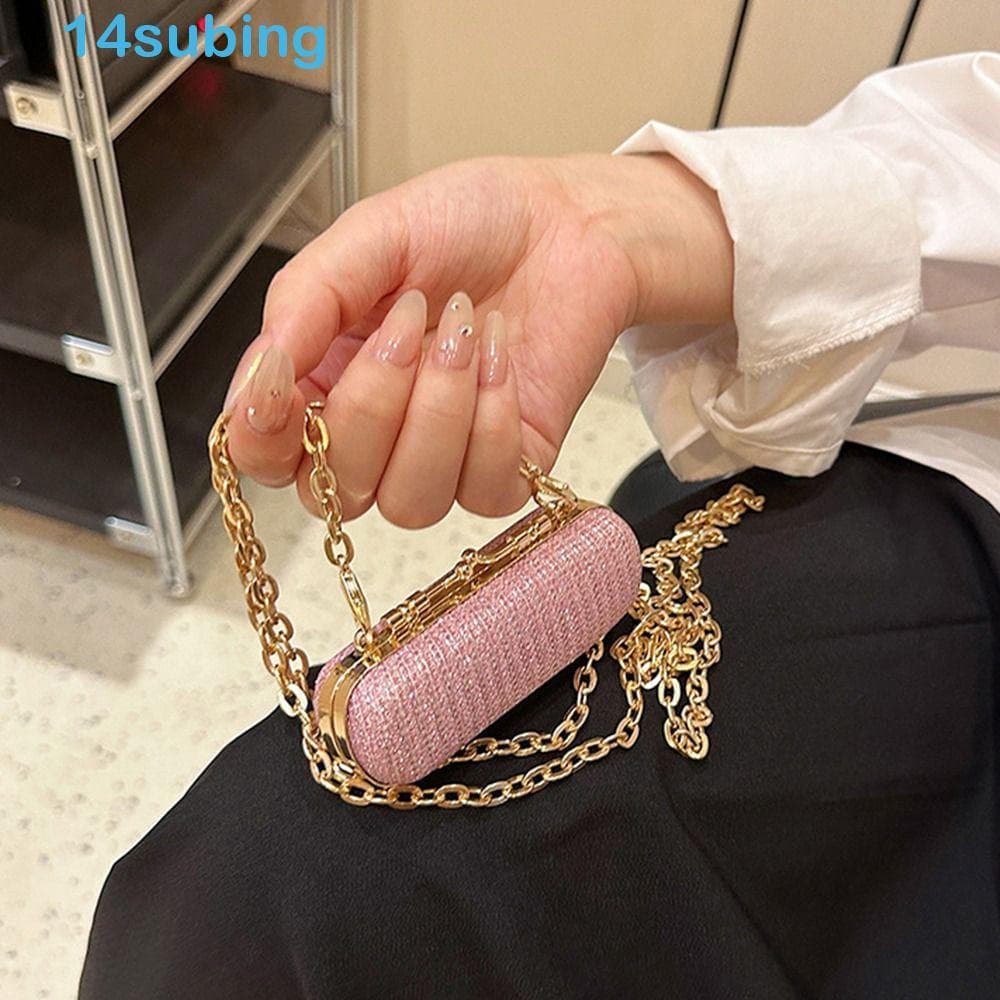 Bolsa de noite SUBING, adornada com strass brilhantes, bolsa para batom em formato de nuvem, grande capacidade, prática