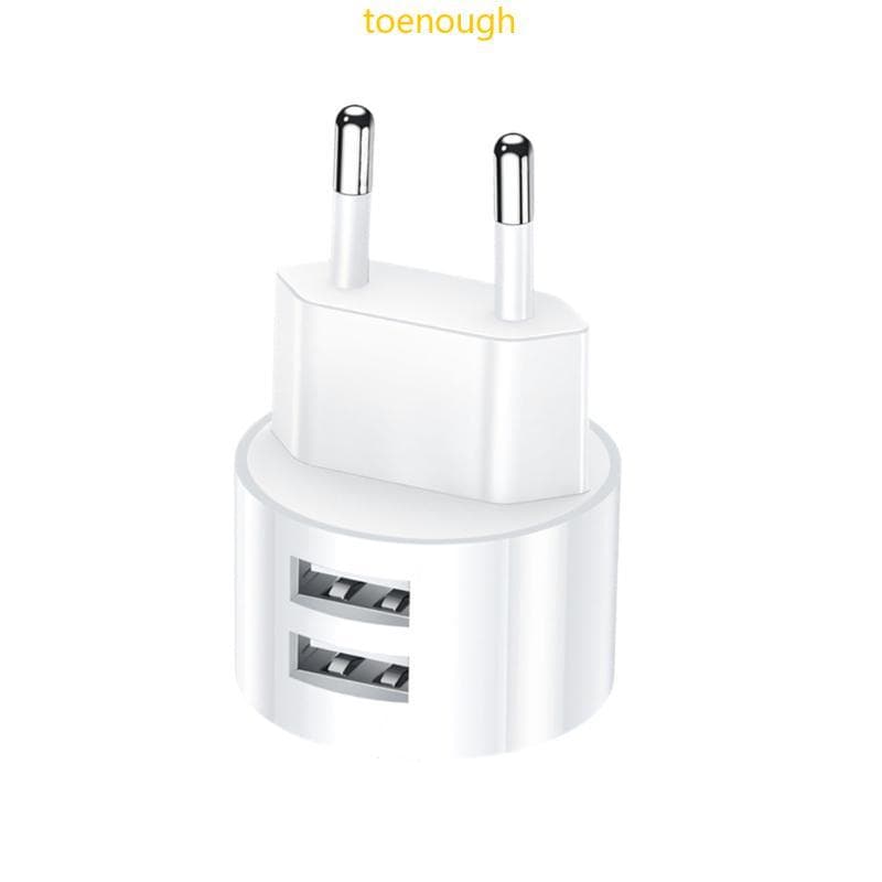Toe Europeu Carregadores USB Duplos 5V2 1A Adaptador Carregamento Rápido Pequeno Fácil Transportar Rápidos
