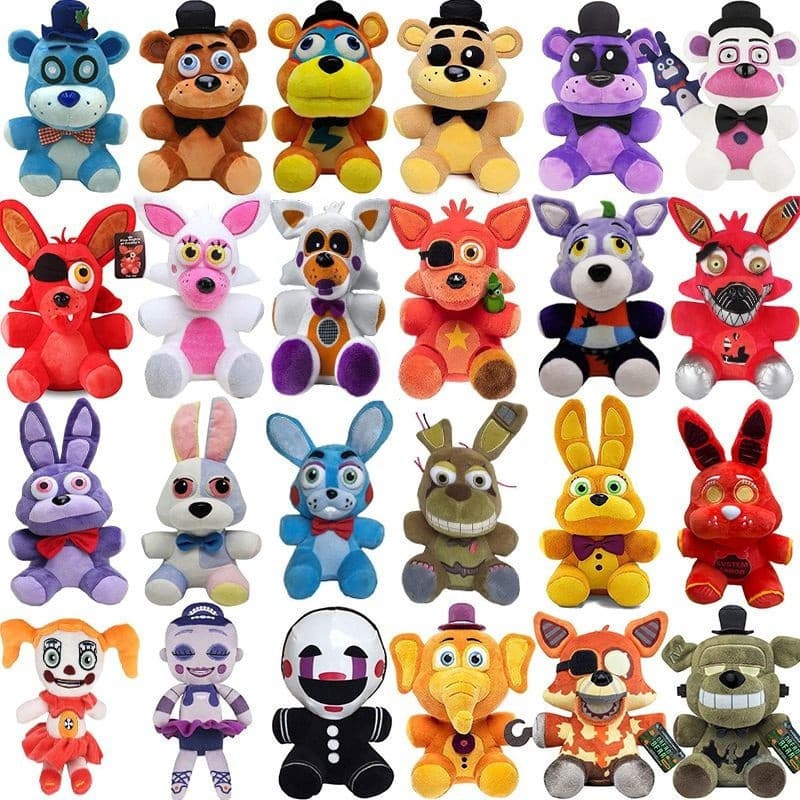 Brinquedo de Pelúcia 25cm FNAF Brinquedos de Pelúcia Boneca Jogo Five Nights at Freddy's Chica Bonnie Foxy Brinquedos de