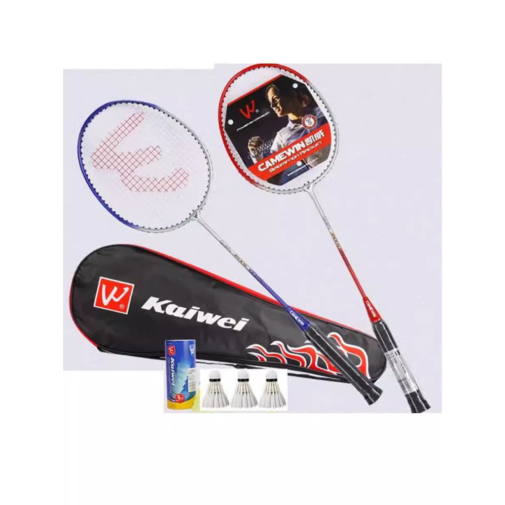 Kaiwei liga de ferro raquete badminton 0118 adulto estudante treinamento raquete dupla conjunto 2 peças produto acabado