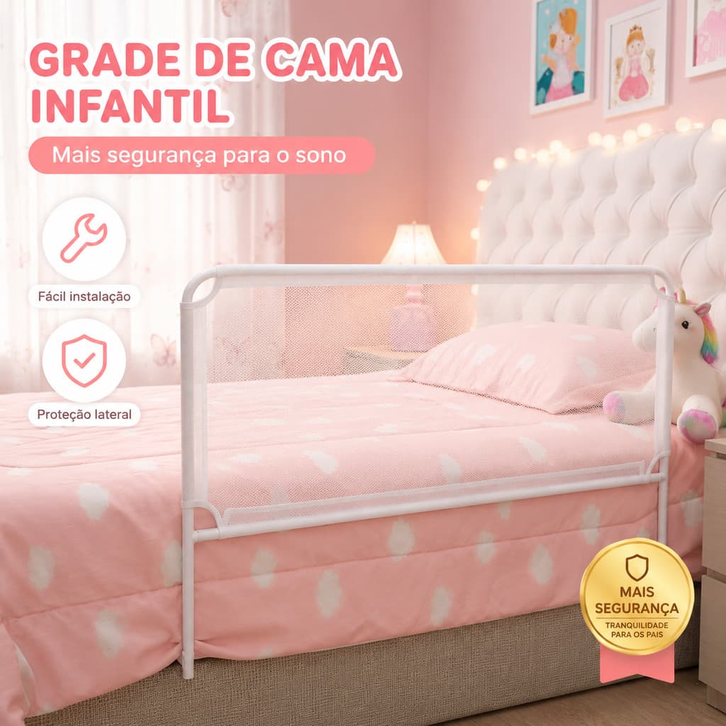 Grade  de Cama Proteção Para Bebês 68CM 84CM 116CM Crianças Protetor Resistente Dobrável Lateral