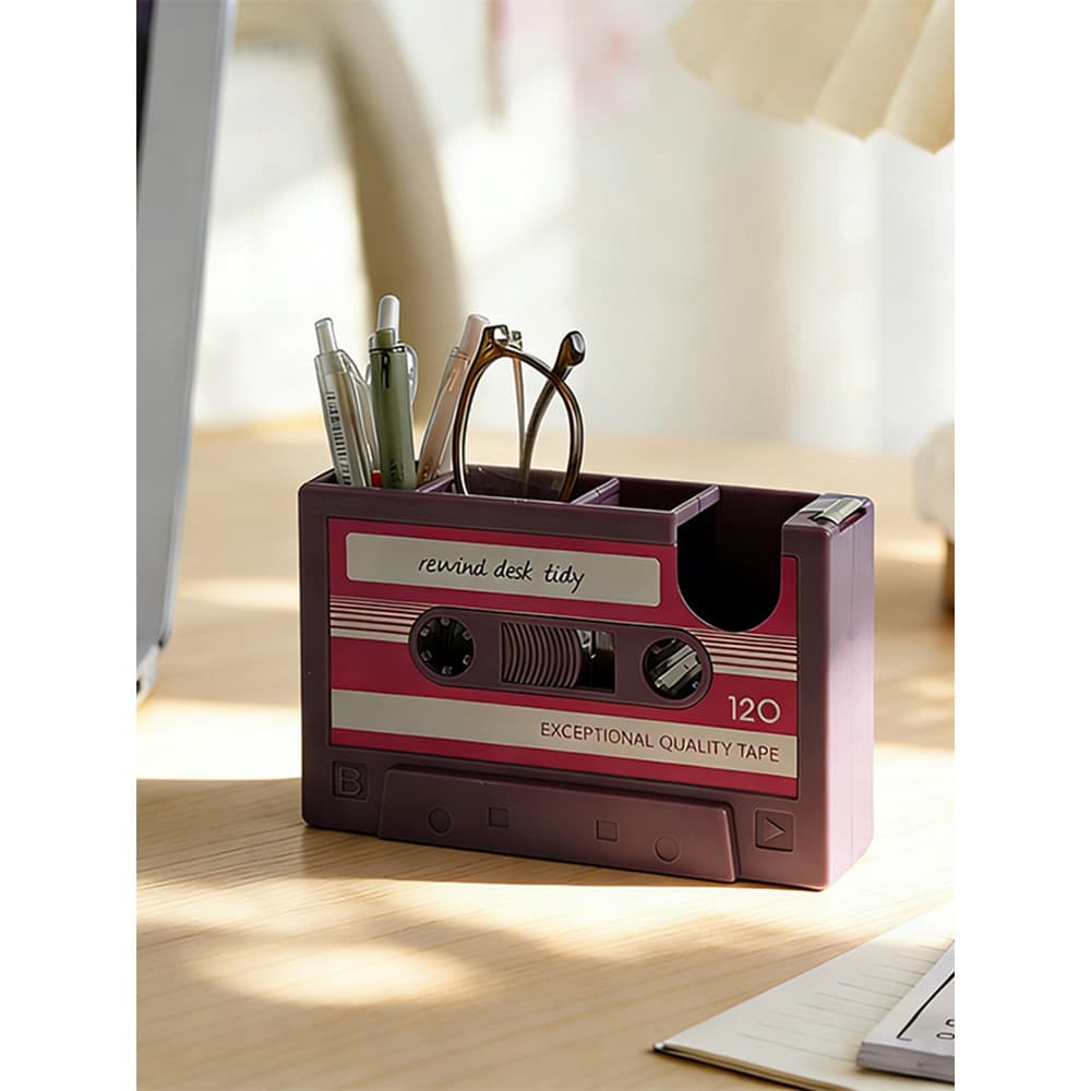 Infância Retro fita estilo caneta titular mesa de estudo caixa armazenamento multifuncional papelaria armazenamento orna