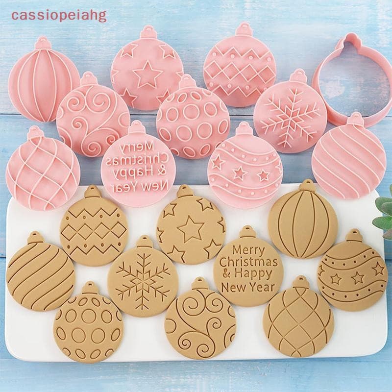 (cassiopeiahg) Molde de Biscoito Fofo de Natal Decoração de Bolo Fondant Cortador de Pressão 3D Cartoon Suprimentos pa