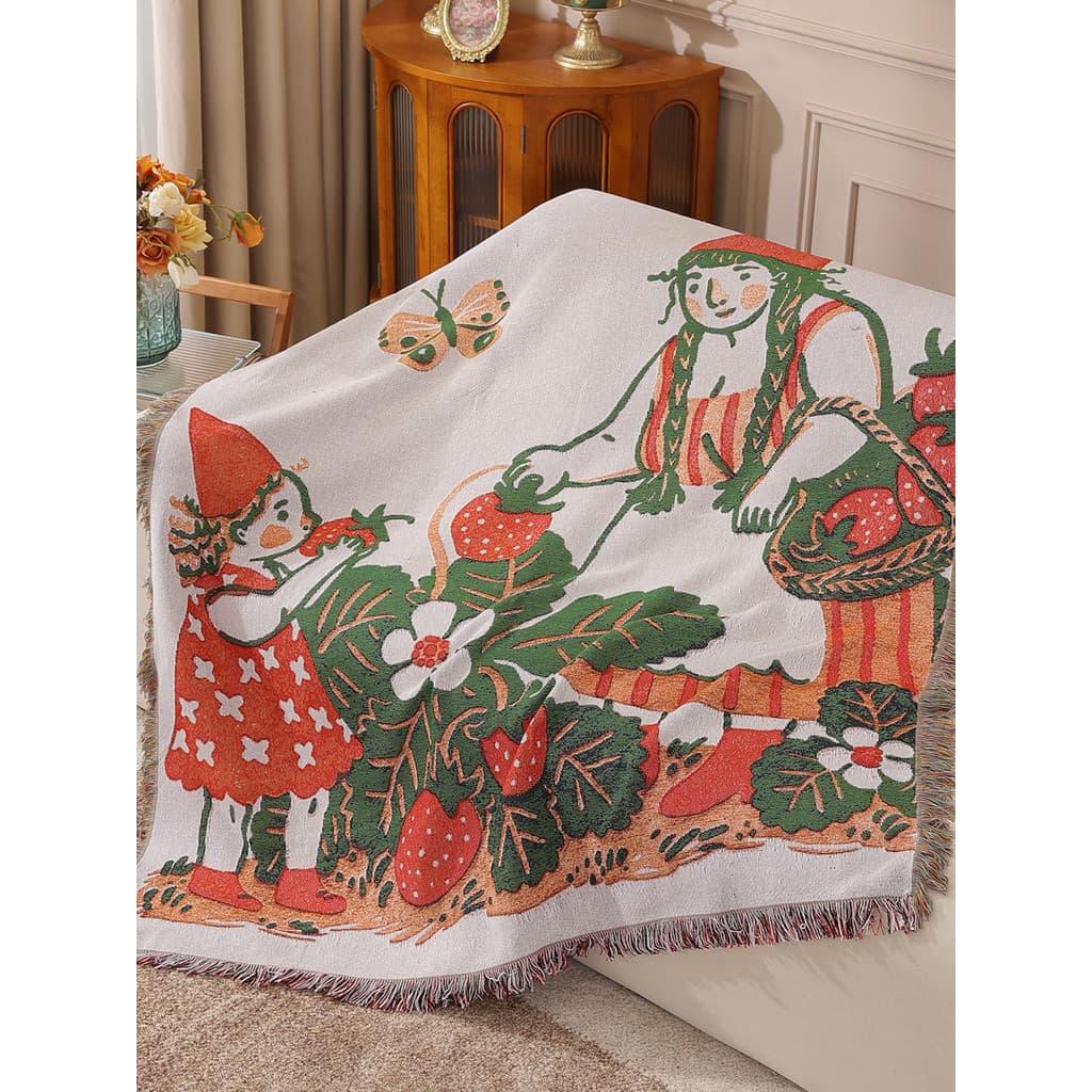 Estilo Pastoral Berry jardim sofá toalha decorativa tapeçaria escritório lazer cobertor cochilando cobertor Anti-poeira