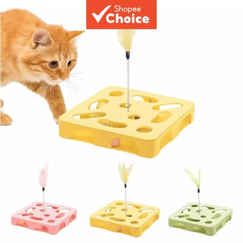 Para Gato Teaser Varinha Pena Nó Com Labirinto Girador Inteligente Alívio Do Tédio