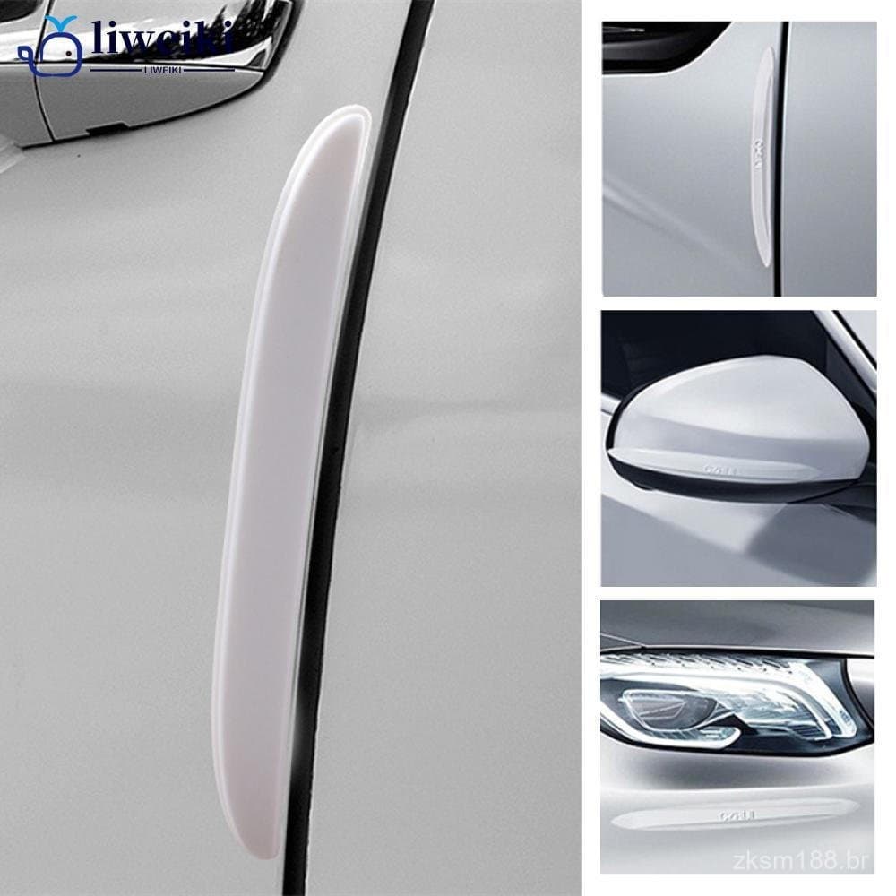 Conjunto de 4 peças de tiras luminosas de proteção anti-riscos para bordas de espelhos retrovisores de carro e adesivos