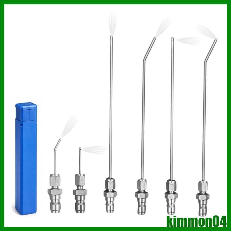 kim Agulha Lavadora Pressão Furo Reto 6 Kit Ponta Limpeza Aço Inoxidável Para Descarga Aque