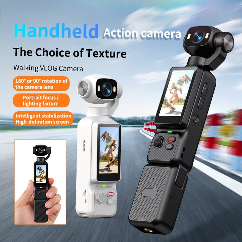 Novo produto com gravador de câmera HD de tela 4K, 90°Tela Horizontal giratória, câmera esportiva ao ar livre, câmera po