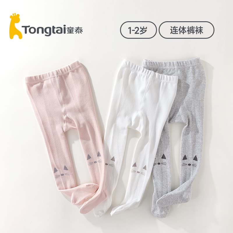 Tongtai meninas meia-calça 2024 primavera outono novo estilo Leggings do bebê ampliado meninas moda meias elásticas