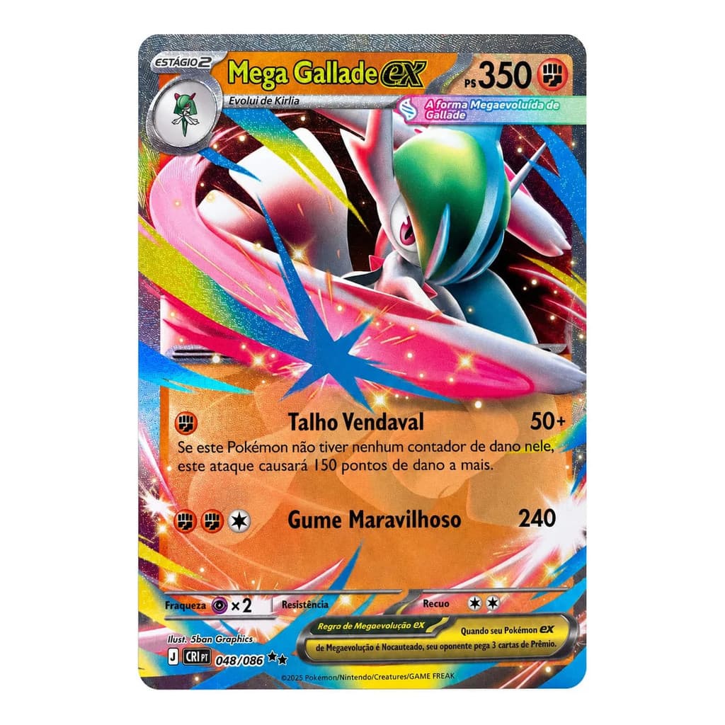 Mega Gallade Ex 048/086 Holo Caos Ascendente Carta Pokémon