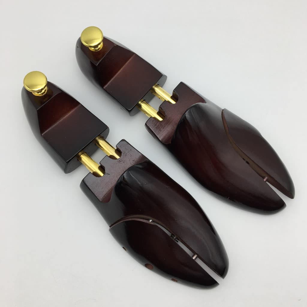 Marrom escuro de madeira último couro sapatos retrátil moldar sapato suporte Anti-rugas não deformação ajustável madeira
