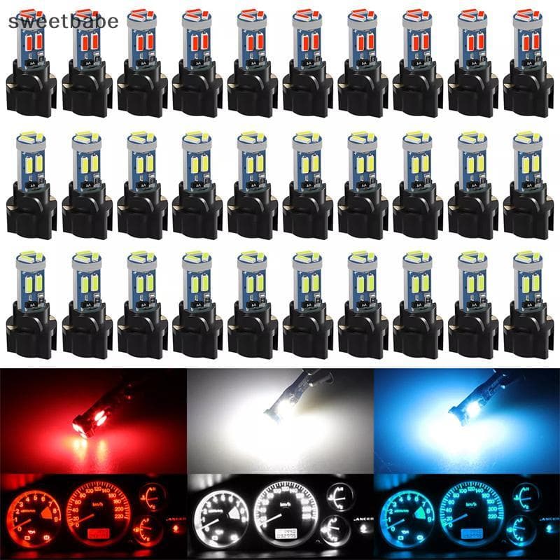 10 Pçs Super Brilhante T5 Lâmpadas LED 7 SMD Instrumento Speedo Calibre Cluster 37 73 74 79 17 57 Luzes Lâmpada .