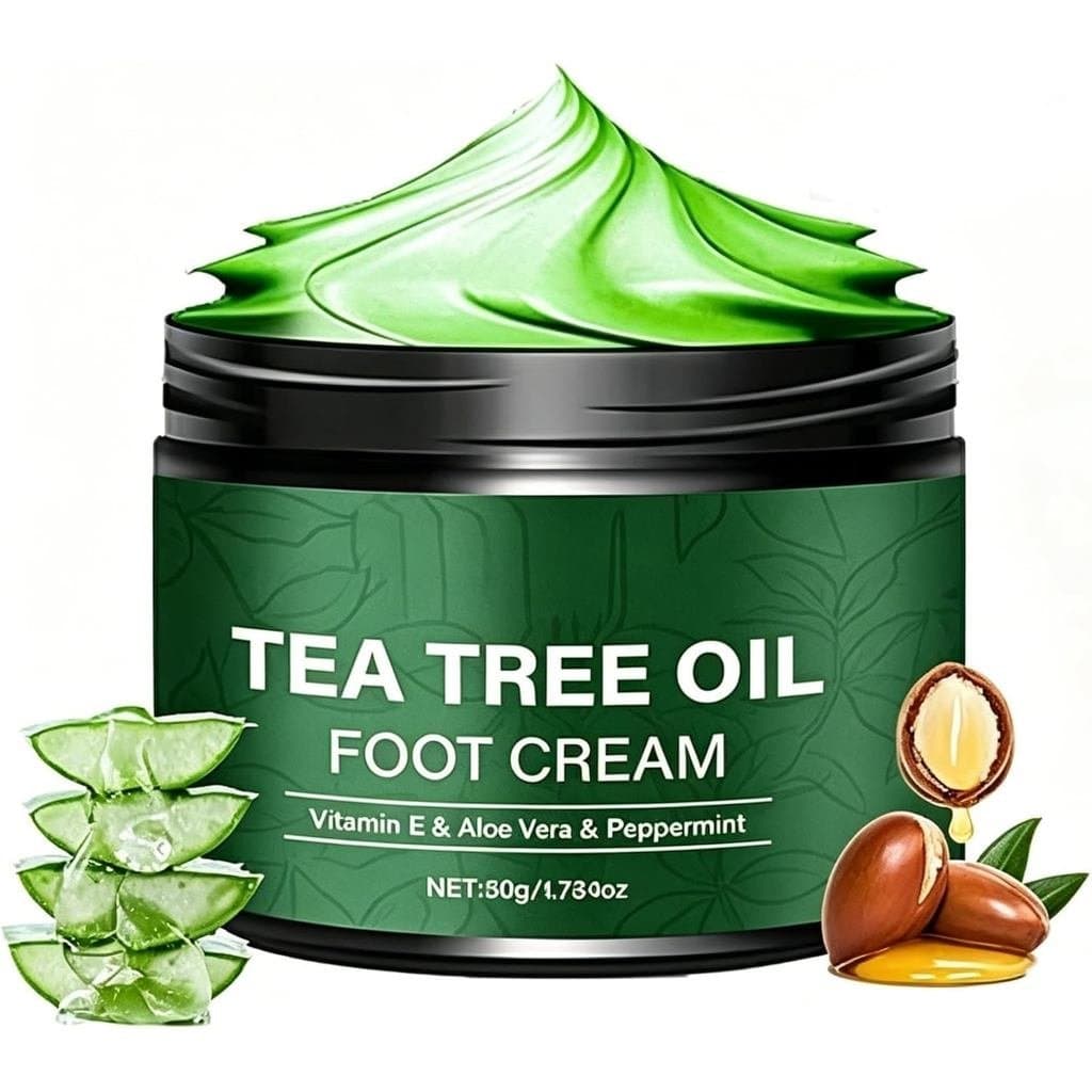 Creme para os Pés com Óleo de Tea Tree - Creme Natural para Reparação de Calcanhares Rachados - Creme Hidratante Intensi