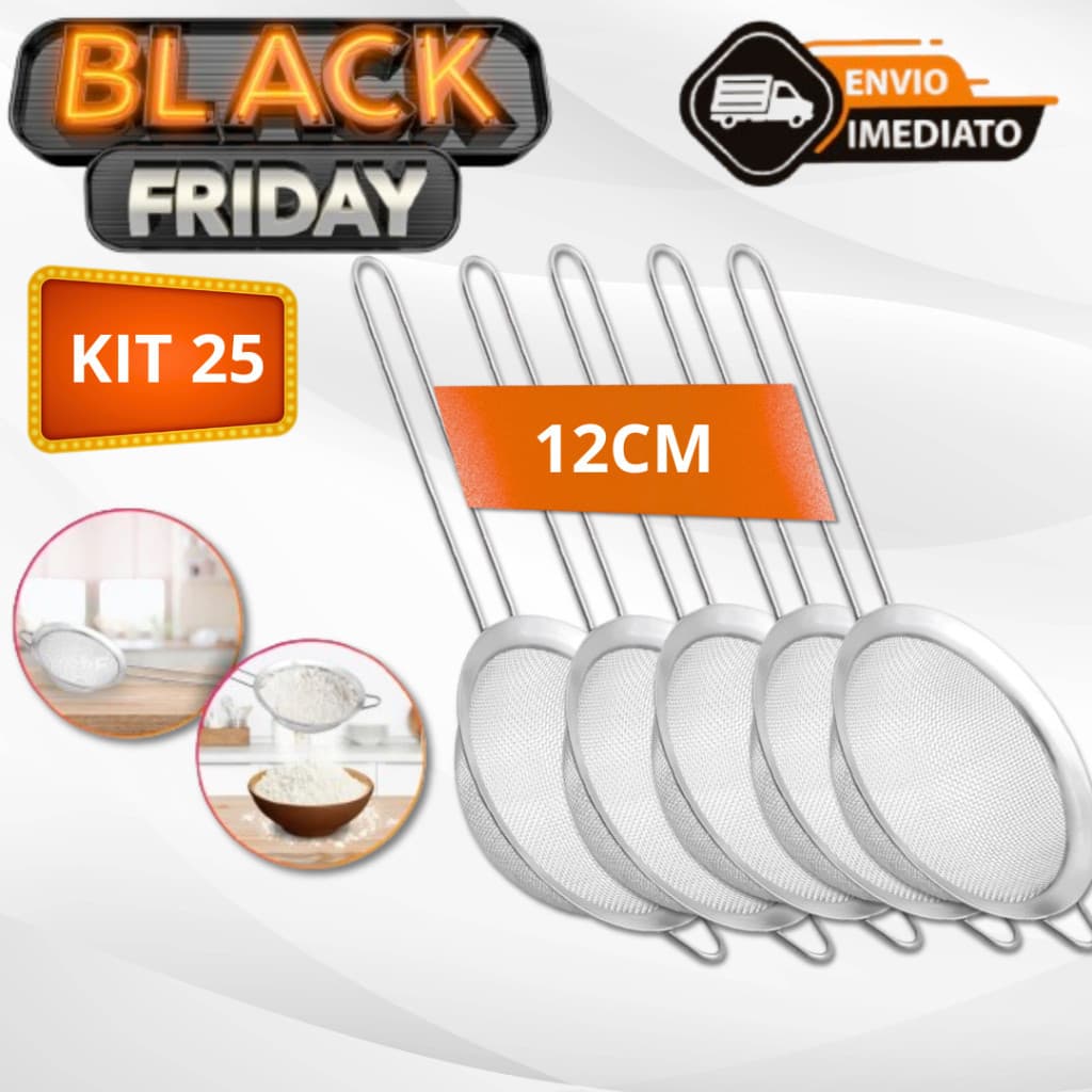 Kit 25 Peneira Coador diâmetro 12 CM – Envio Imediato