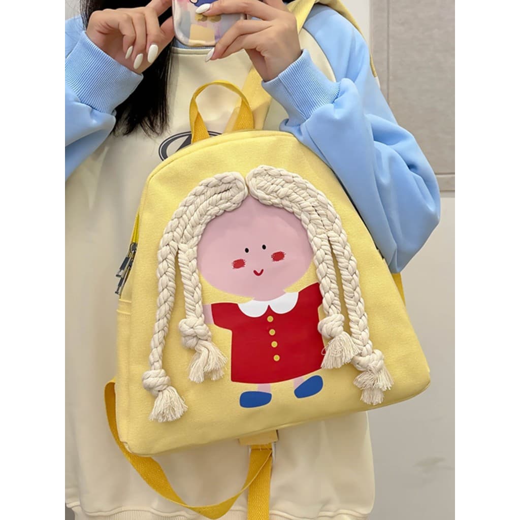 Novo bonito dos desenhos animados lona mochila menina moda macia menina Mini pequena mochila crianças saco de viagem