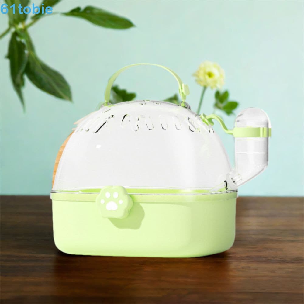 Gaiola Para Hamster TOBIE , Respirável Transporte De Animais De Estimação À Prova De Fuga , Transparente Com Garrafa De