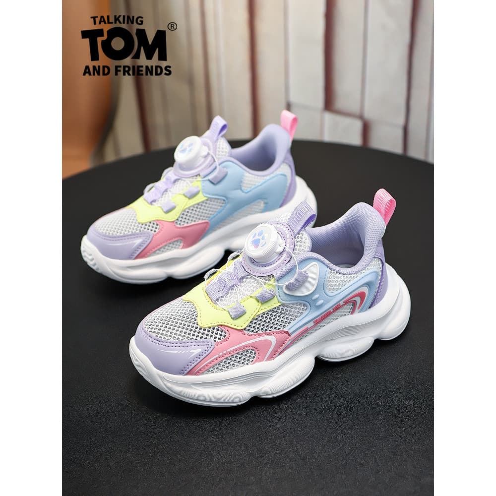 Tom Cat sapatos infantis para meninas verão novo estilo oco respirável única malha sapatos esportivos para meninas tênis