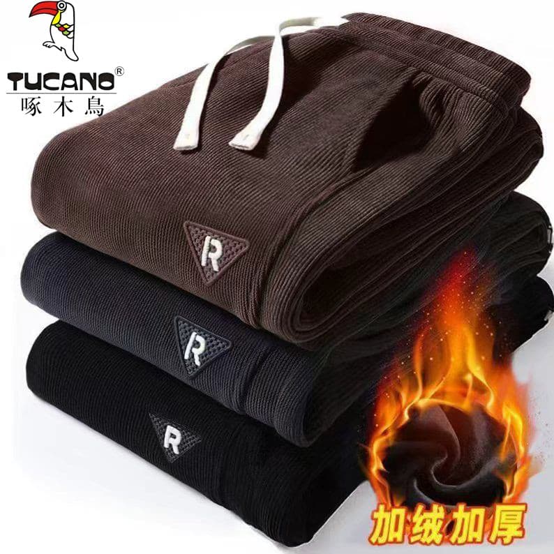 Woodpecker americano pesado veludo Leggings moletom masculino cintura média tornozelo comprimento calças mais veludo tod