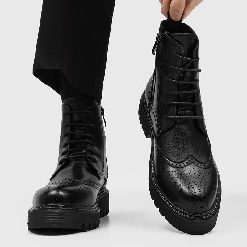 Martin botas masculinas estilo britânico Braddock esculpida botas curtas de cano baixo masculino Mid-Tube Commuter negóc
