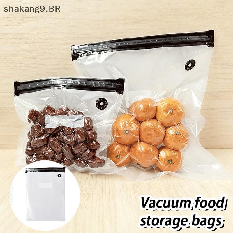 Sacos Seladores A Vácuo Reutilizáveis Sha Com De Armazenamento De Alimentos Sem Bpa Para Preparação De Refeições Sous Vi