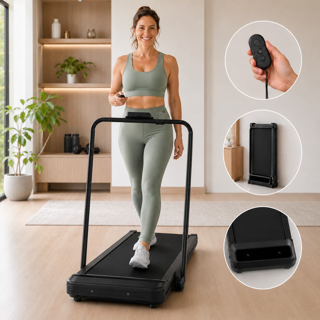 Esteira Ergométrica Dobrável 2.0HP Silenciosa para Caminhada Suporta 120kg com Controle