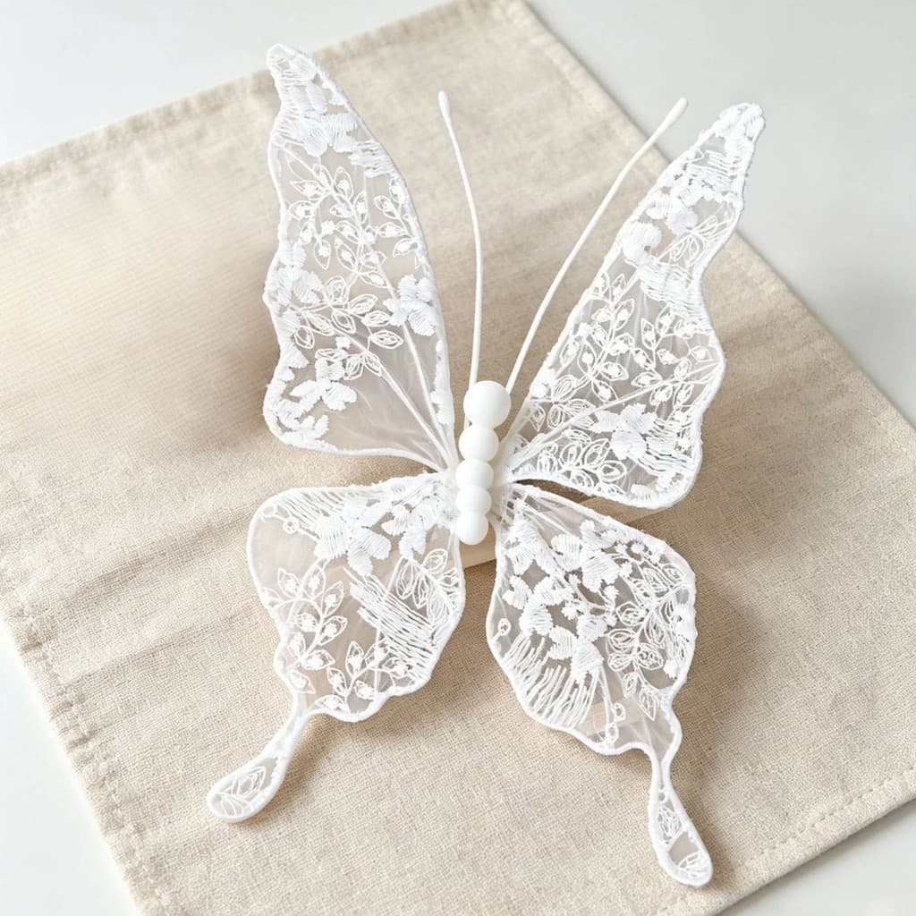Ornamento De Borboleta De Renda , 2 Peças , Adereço Transparente De Casamento , Decorativo Artificial Para Palco , Exibi