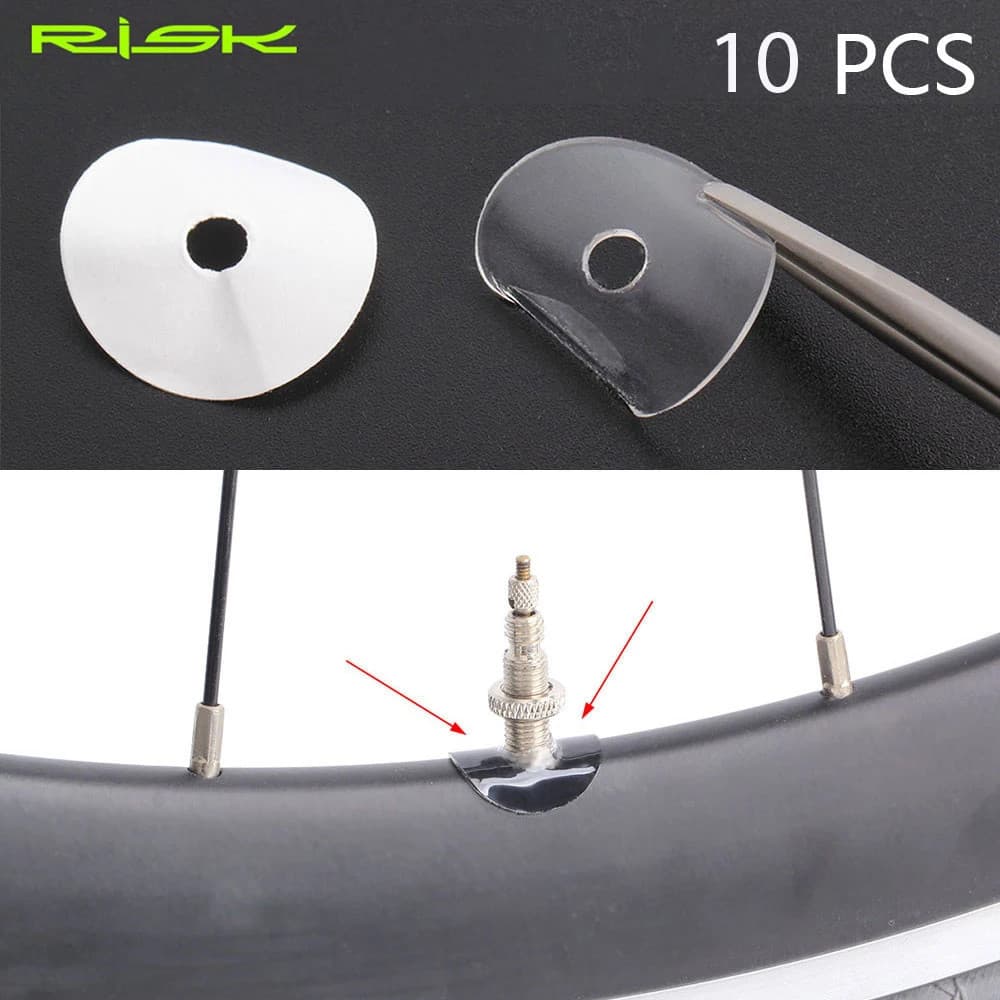RISK Adesivo De Proteção Para Aro De Válvula De Bicicleta , 10 Peças , FV Presta , Bico Pneu , Almofada De Cola , MTB ,