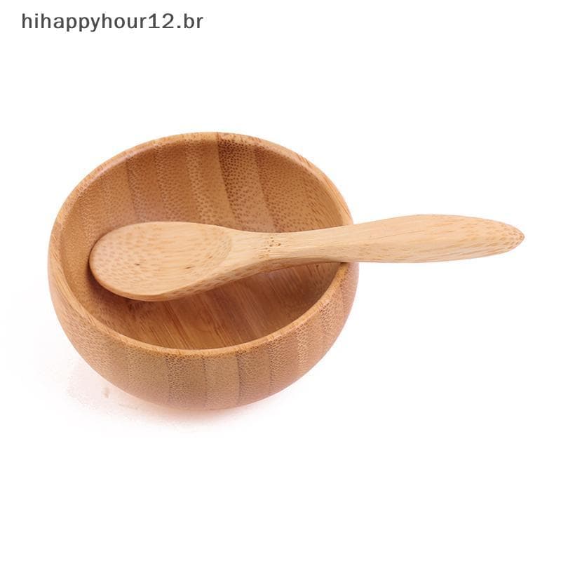 Tigela De Mistura De Máscara Facial De Bambu HIHAP Com Colher Garrafa Recarregável De Madeira Cosmética
