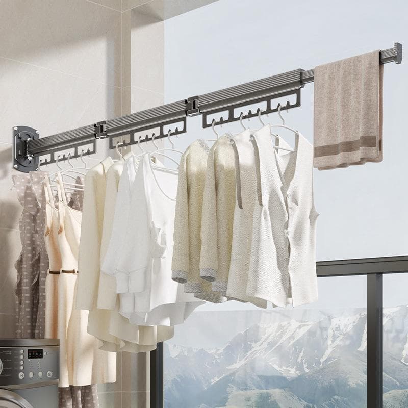 Rack de secagem dobrável invisível varanda colcha de secagem ferramenta útil interior ao ar livre doméstico sem perfuraç