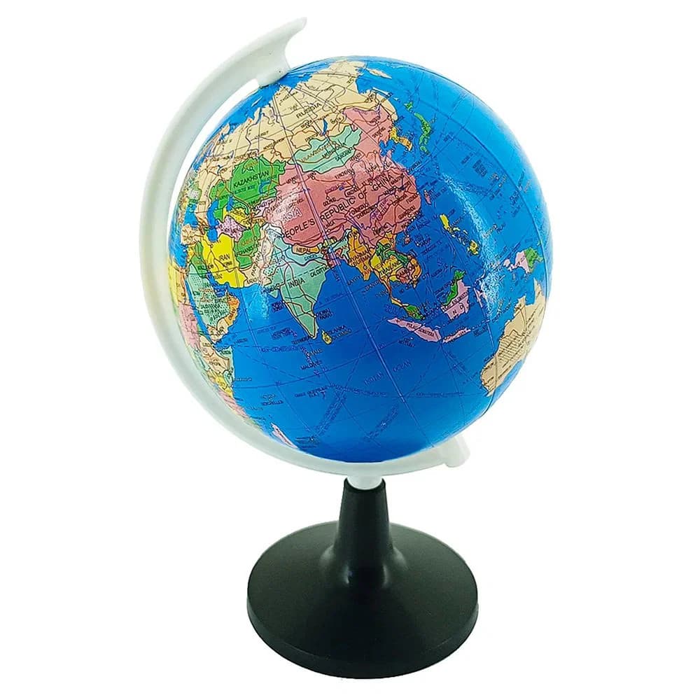 Globo Terrestre Político 10,6cm Base Giratória Azul Aliança