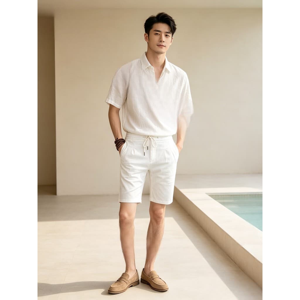 Shorts curtos Slim-fit verão tamanho pequeno Puffian bonito calças masculinas na moda magro esportes Casual espírito car