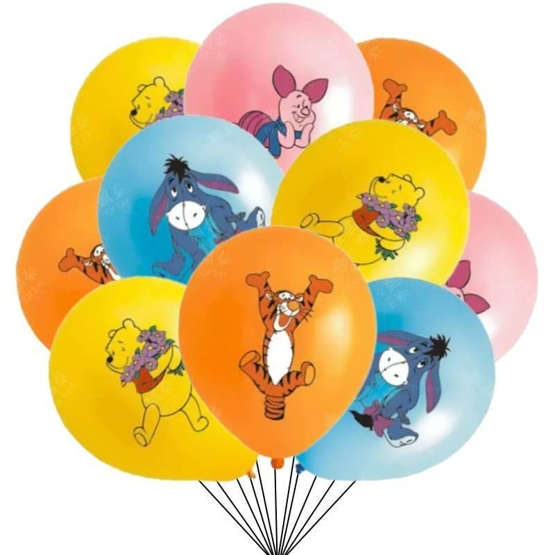 10 Pçs Tema Winnie Pooh Festa De Aniversário 12 Polegada Balões De Látex Conjunto Amarelo Azul Globos Chá De Bebê Decora