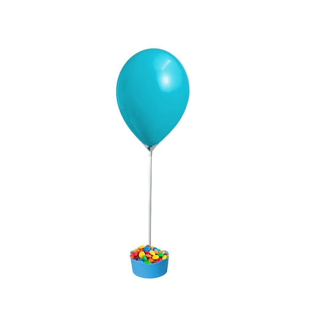 Cachepô Azul Bebê 31cm com Suporte de Balão – Ideal para Chá de Bebê, Aniversário e Festas