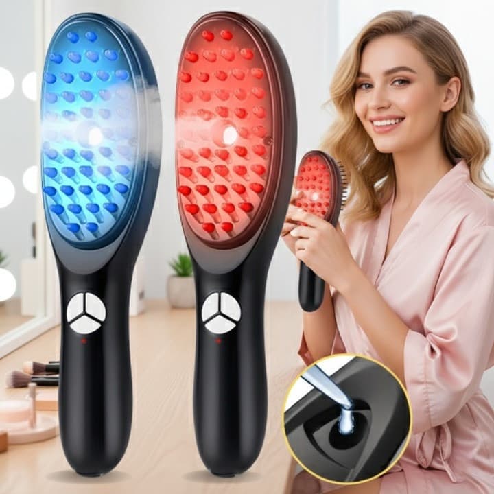 Escova Massageadora com Laser 4 em 1 – Tratamento Capilar e Antiqueda omni