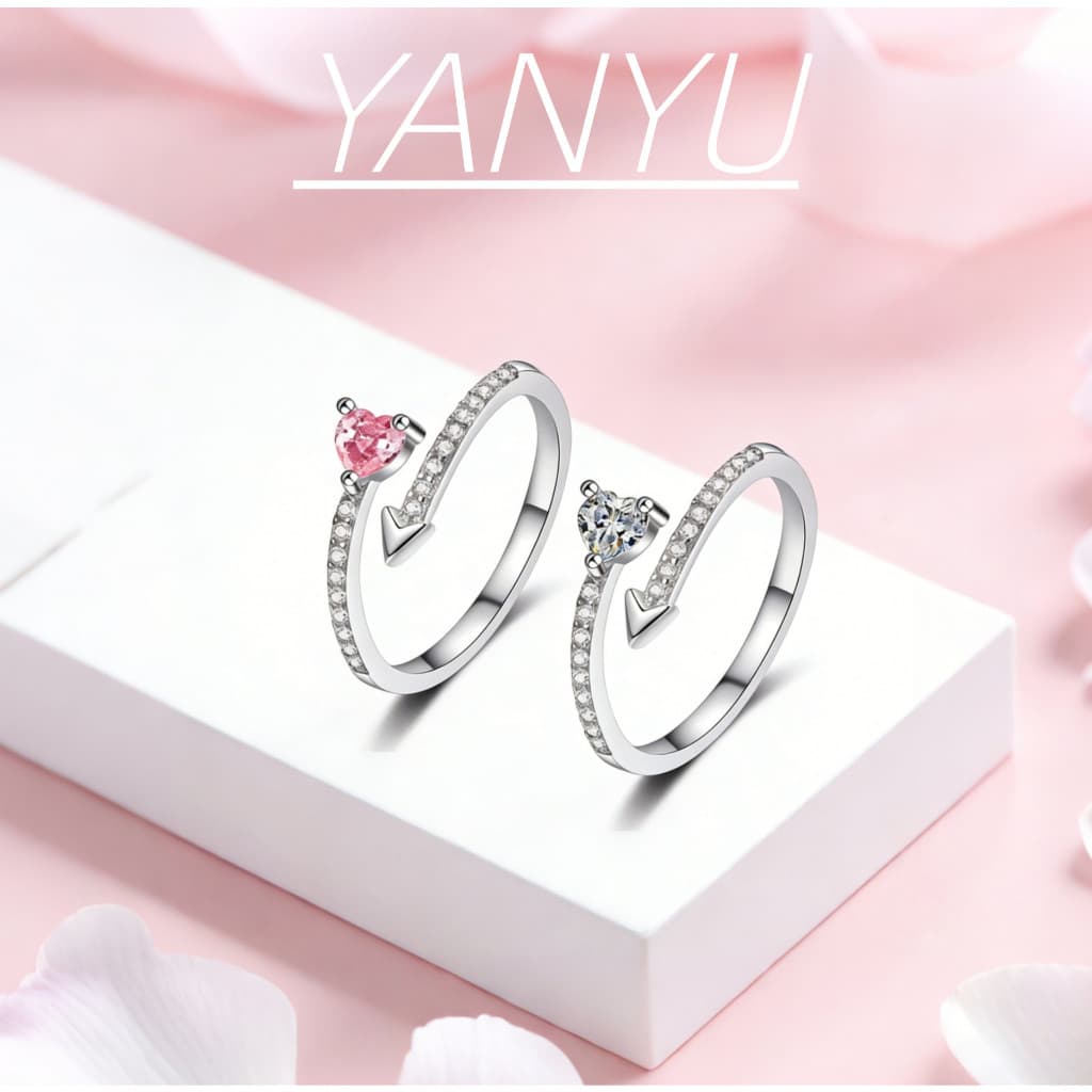 Anel feminino com micro incrustações de zircônia, feito de prata 925, "Flecha do Amor" - Presente feminino de alta quali
