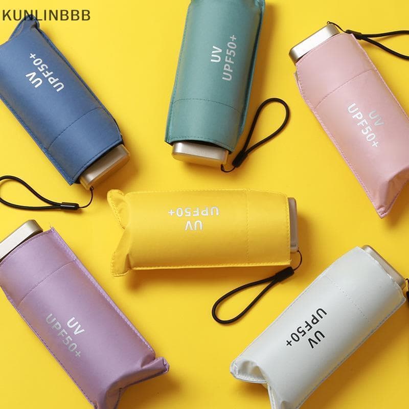 KUNLINBBB Mini Guarda-Chuva De Viagem Poeta UPF50 Proteção UV Portátil Sol Dupla Utilização Para Meninas Deslocamento Ca
