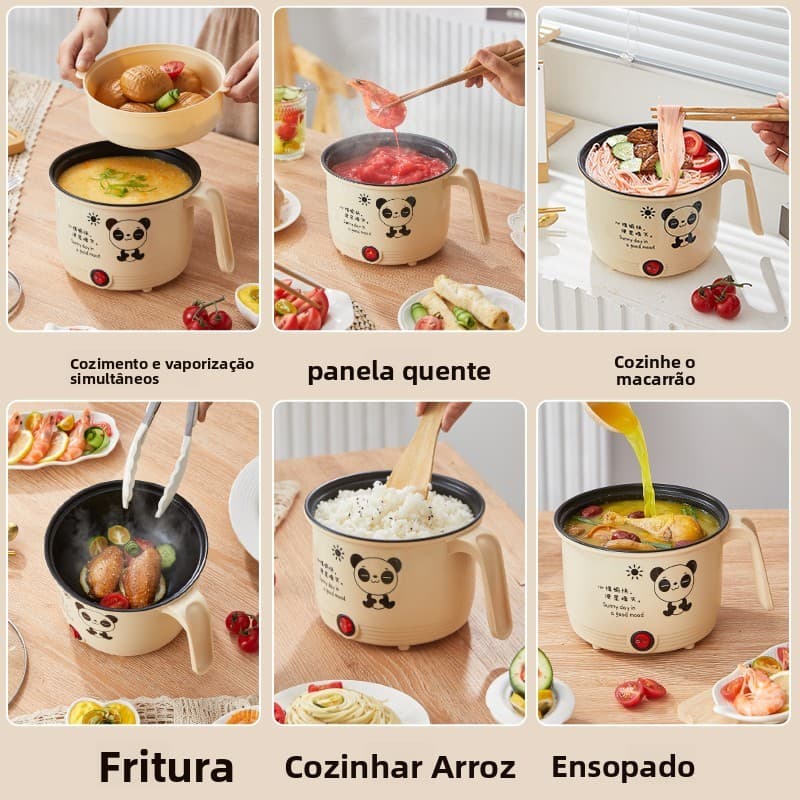 Panela elétrica para uma pessoa, panela elétrica multifuncional tudo-em-um, panela elétrica de pequena capacidade para u