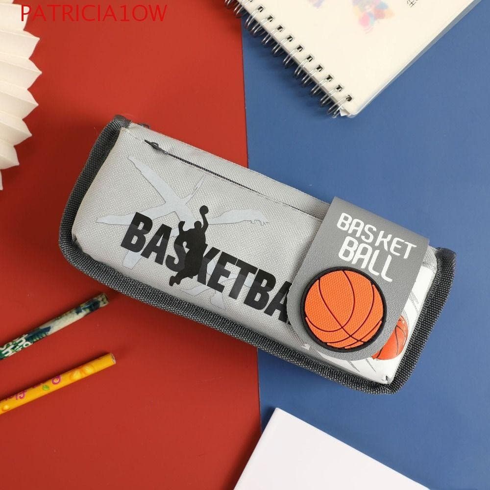 PATRICIA1OW Estojo De Basquete , Bolsa De Caneta Dupla Para Armazenamento De Lona , Desenho Animado