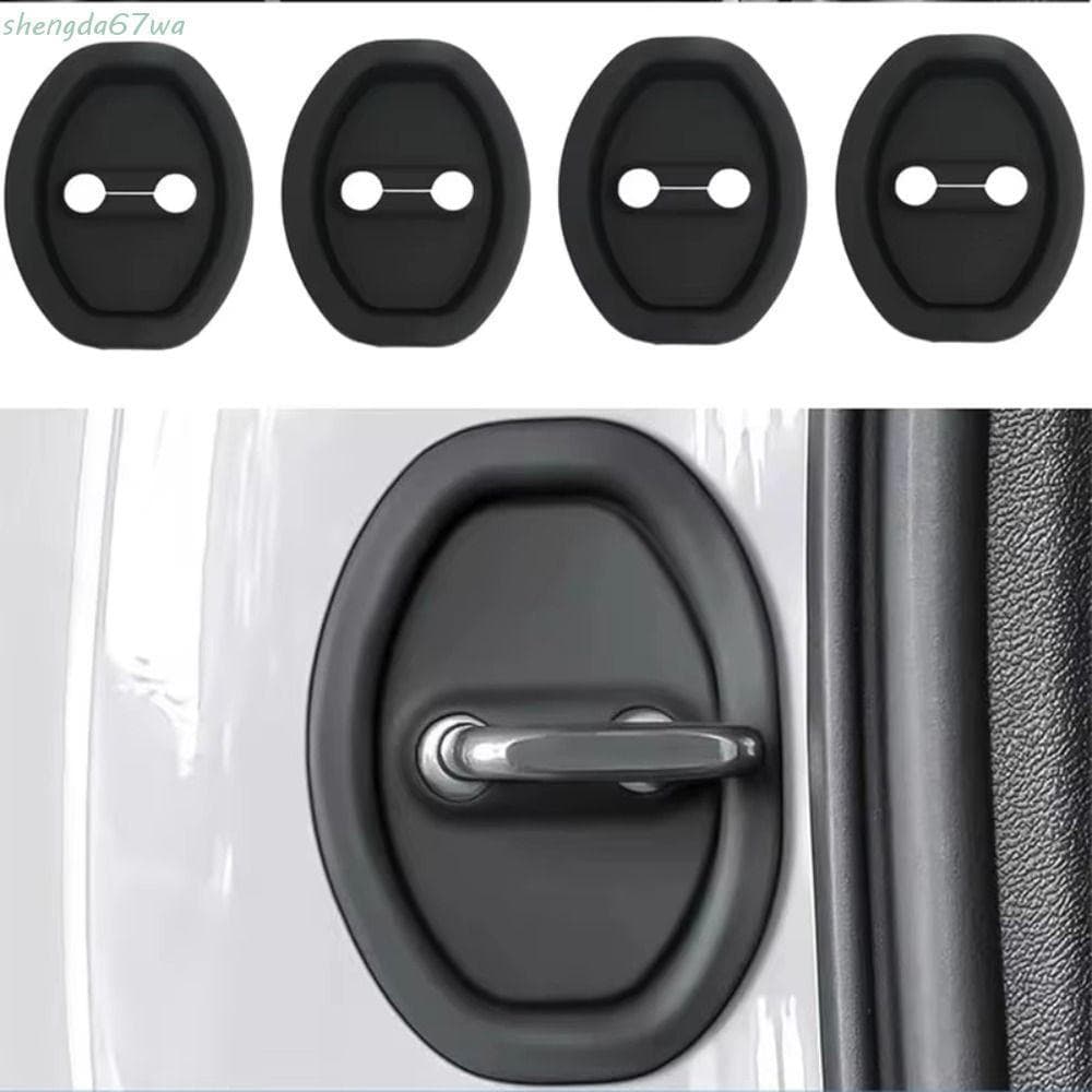 SHENGDA 4 Unidades De Almofada De Fechadura De Porta De Carro , Capa Protetora Silicone Com Absorção De Choque