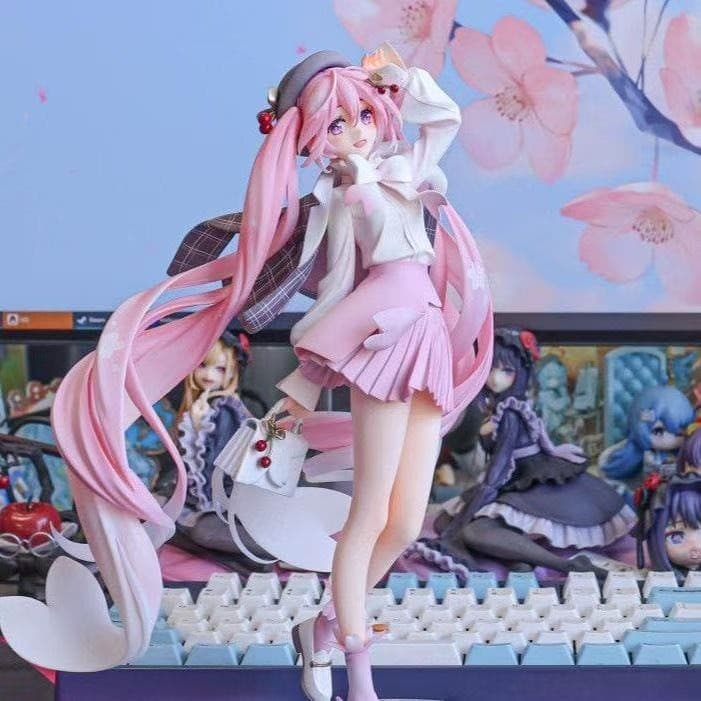 Sakura Hatsune Miku Princesa Sua Alteza Real Rosa Linda Menina Enfeites Bidimensionais Menina Menino Boneca Figura Prese
