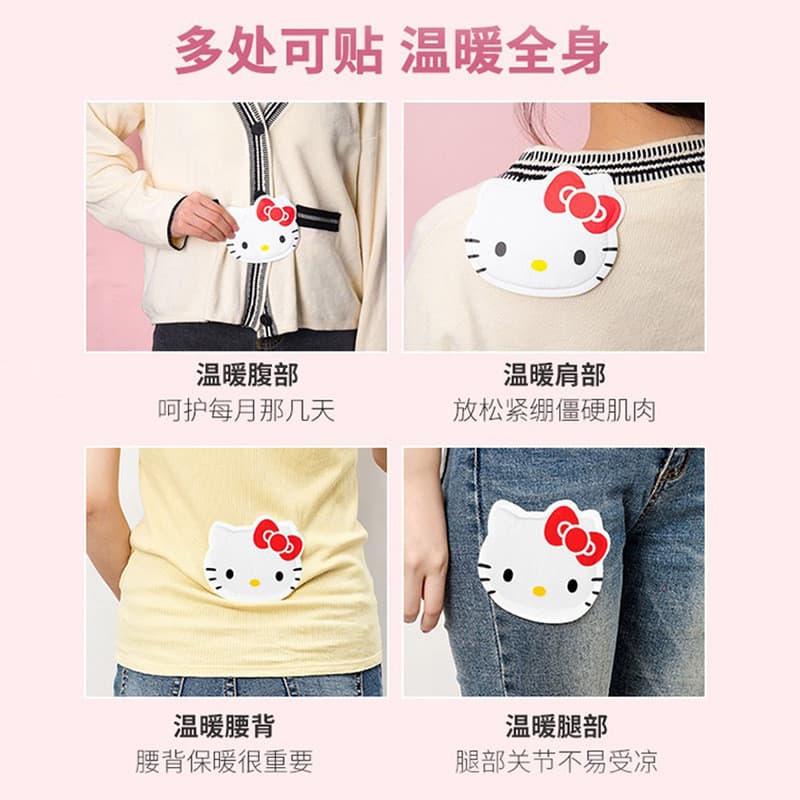 Patches térmicos autoaquecedores Miniso Sanrio para mãos e pés, patches anti-frio, aquecedores corporais Hello Kitty, pa