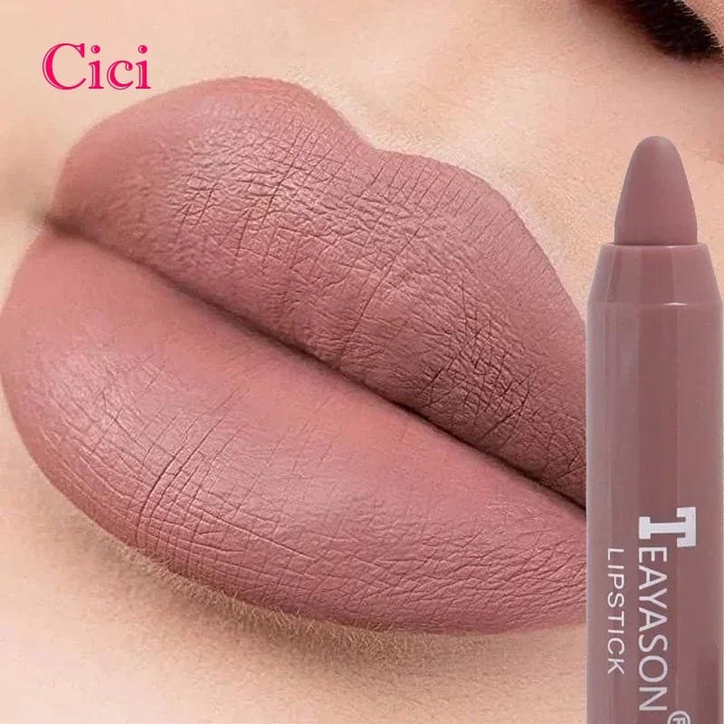 Batom Mate De Veludo Nude Velvet Longa Duração À Prova D'água Copo Antiaderente Lápis Para Os Lábios Mulher Cosméticos