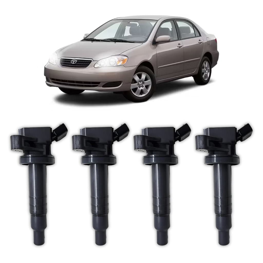 Kit 4 Bobina de Ignição Toyota Corolla 1.6 1.8 16V 2003/2008
