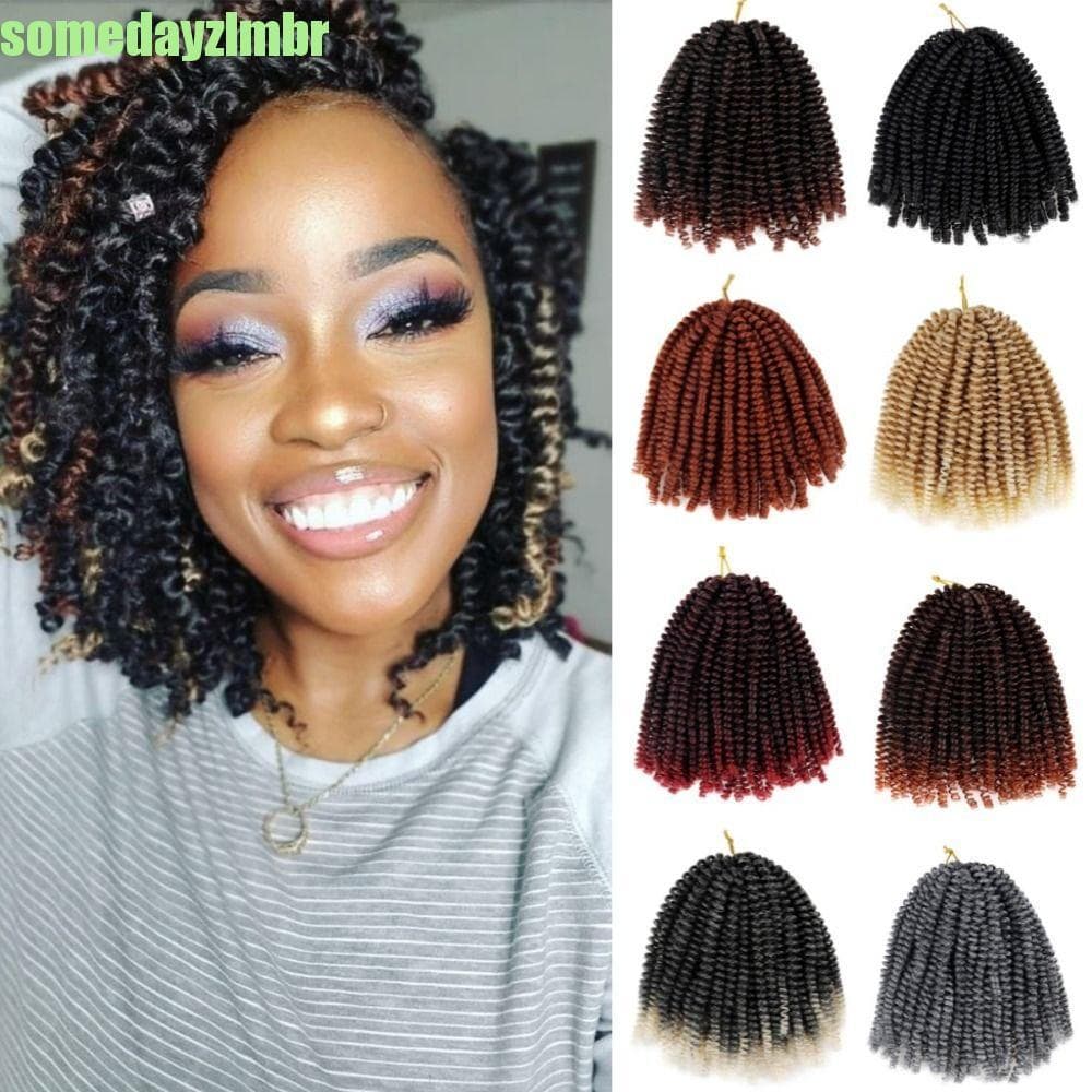 SOMEDAYZL0M Cabelo De Crochê Com Torção De Paixão , Afro Crespo E Encaracolado De 8 Polegadas Pré-Loop , Natural