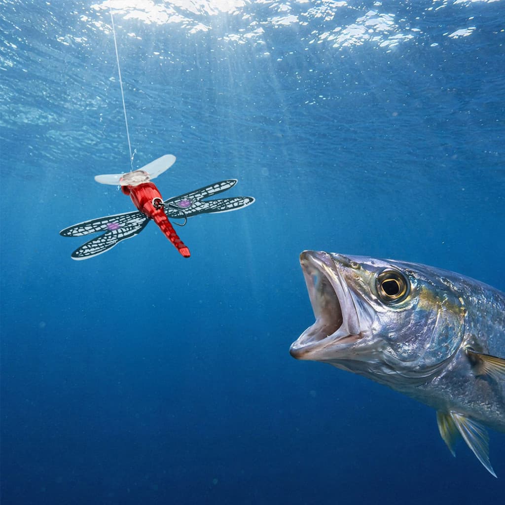 Equipamento De Pesca Em Água Superior De 5 Unidades , Isca De Libélula Realista Com Ação Flutuante Para Baixo